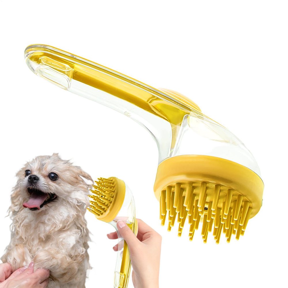 Bath Brush | Dog Grooming Brush with Shampoo Dispenser