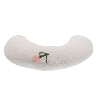RUNROTOO Beige Plush Cat Pillow with Neck Support and U-Shaped Design