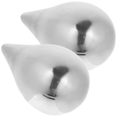 SWETRACE Food-Grade Stainless Steel Whiskey Stones, 2-Piece Teardrop Design