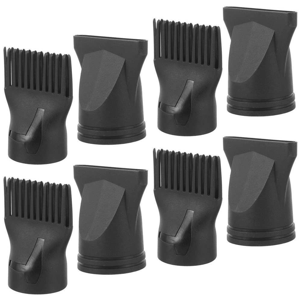 10-Piece Black Nylon Hair Dryer Comb Attachments for Home Use