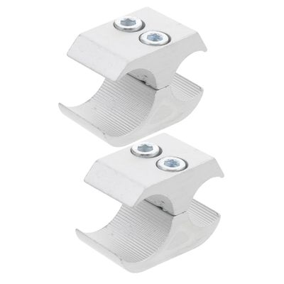 ABOOFAN 2-Piece Aluminum Wheelchair Tube Clamps, Silver, for 19 mm and 25 mm Tubes