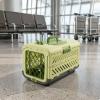 rockible Foldable Cat Carrier, Portable Cat Transport Box with Luggage Strap, for Air Travel, Yellow view 4