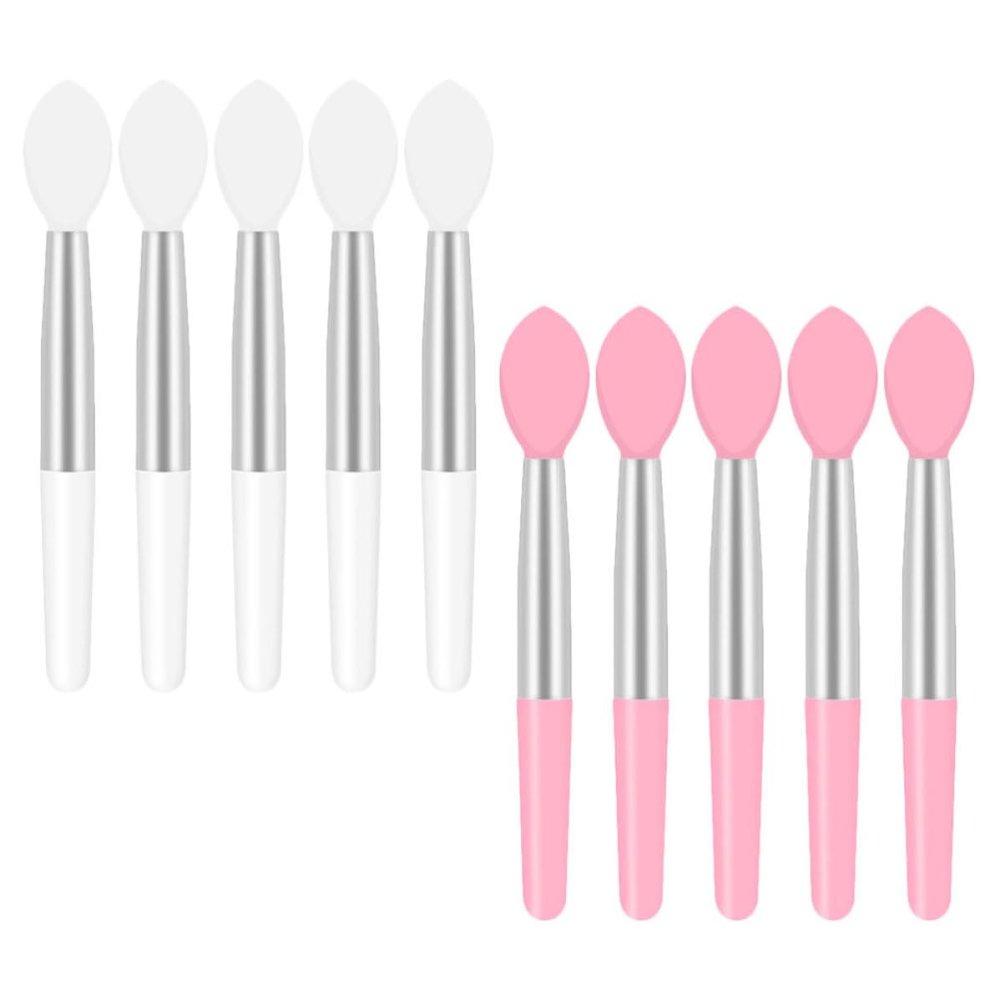 KJHBV 10-Piece Portable Silicone Lipstick Brush Set