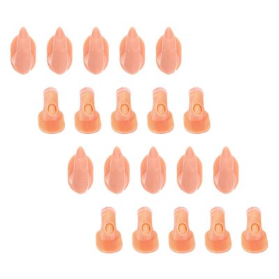 CALLARON Silicone Practice Fingers, 20-Piece Set for Nail Art and Manicure Training