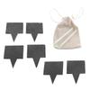 IDEANATEGRATE Square Black Slate Boards with Cheese Signs and Bag view 1