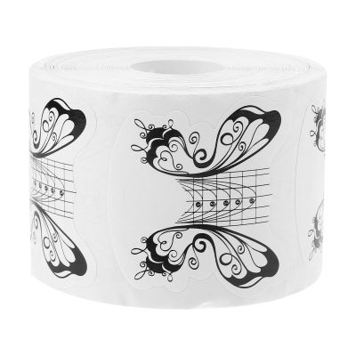 FOYTOKI Self-Adhesive White Paper Nail Forms Roll, 500 Pieces