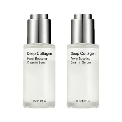 Deep Collagen Face Serum 30 mL – Korean Water-Based Collagen Peptide Serum, 2-Piece Set