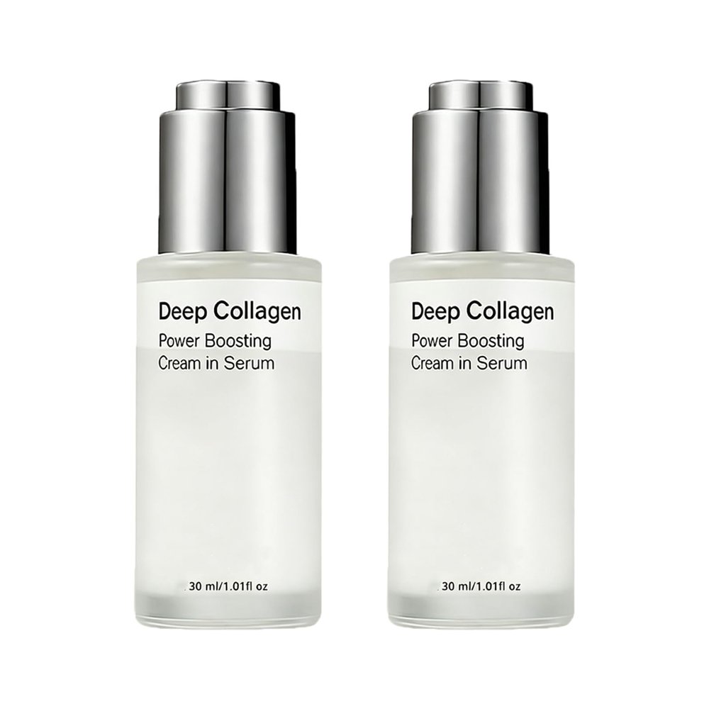 Deep Collagen Face Serum 30 mL – Korean Water-Based Collagen Peptide Serum, 2-Piece Set