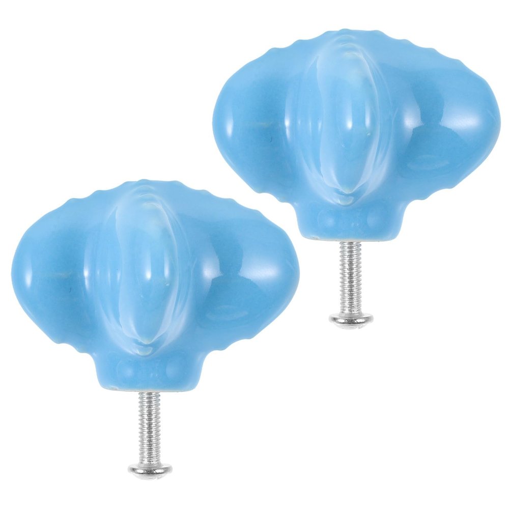 COOPHYA 2-Pack Blue Ceramic Starfish Cabinet Knobs