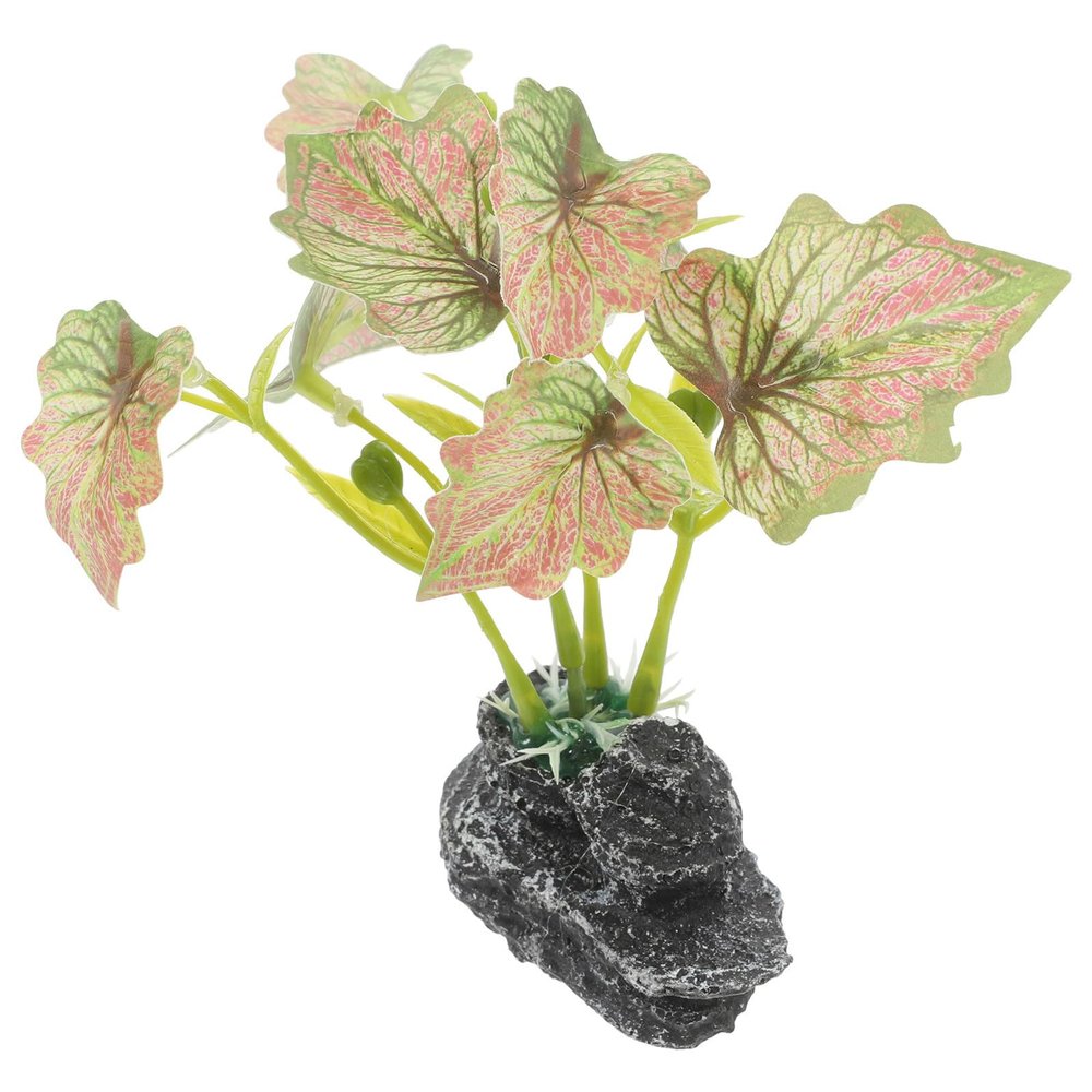 Adorainbow Realistic Resin Reptile Decor with Tall Aquarium Plants