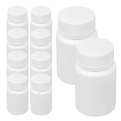 White 50 mL HDPE Pill Bottles with Screw Caps, 20 Count