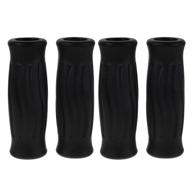 Vaguelly 4-Piece Ergonomic TPR Replacement Handles for Canes and Walkers, Black
