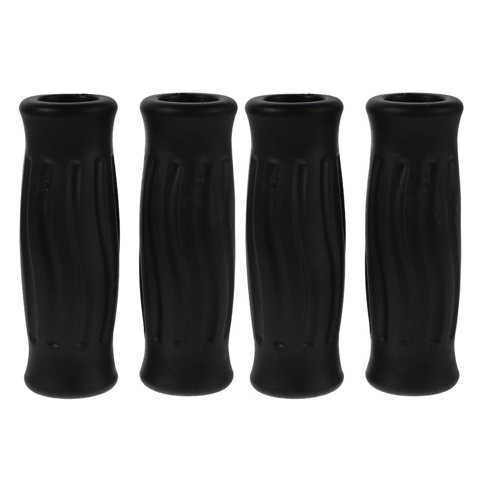Vaguelly 4-Piece Ergonomic TPR Replacement Handles for Canes and Walkers, Black