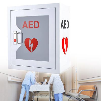 Wall-Mounted AED Defibrillator Storage Cabinet with Alarm