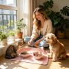 Waterproof, Non-Slip PU Leather Cat Feeding Mat view 2