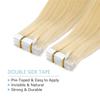 Tape-In Hair Extensions, #613 Blonde Remy Human Hair, 20 pcs/50 g, Invisible Double-Sided Tape, Straight and Silky, 26 in view 3