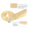 Tape-In Hair Extensions, #613 Blonde Remy Human Hair, 20 pcs/50 g, Invisible Double-Sided Tape, Straight and Silky, 26 in view 4