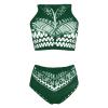 Generic Lace-Pattern Lingerie with Two Sets of Fishnet Stockings, Green, One Size view 4
