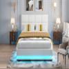 Caluself ADAP-15 Double Bed, Hydraulic Bed, 140 x 190 cm, White PU Leather view 3