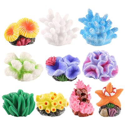 Kichvoe Aquarium Decor, 1 Set Artificial Resin Coral
