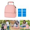 KMGDM Portable Insulated Breast Milk Backpack, Large Capacity, Green, Mass Beauty view 2