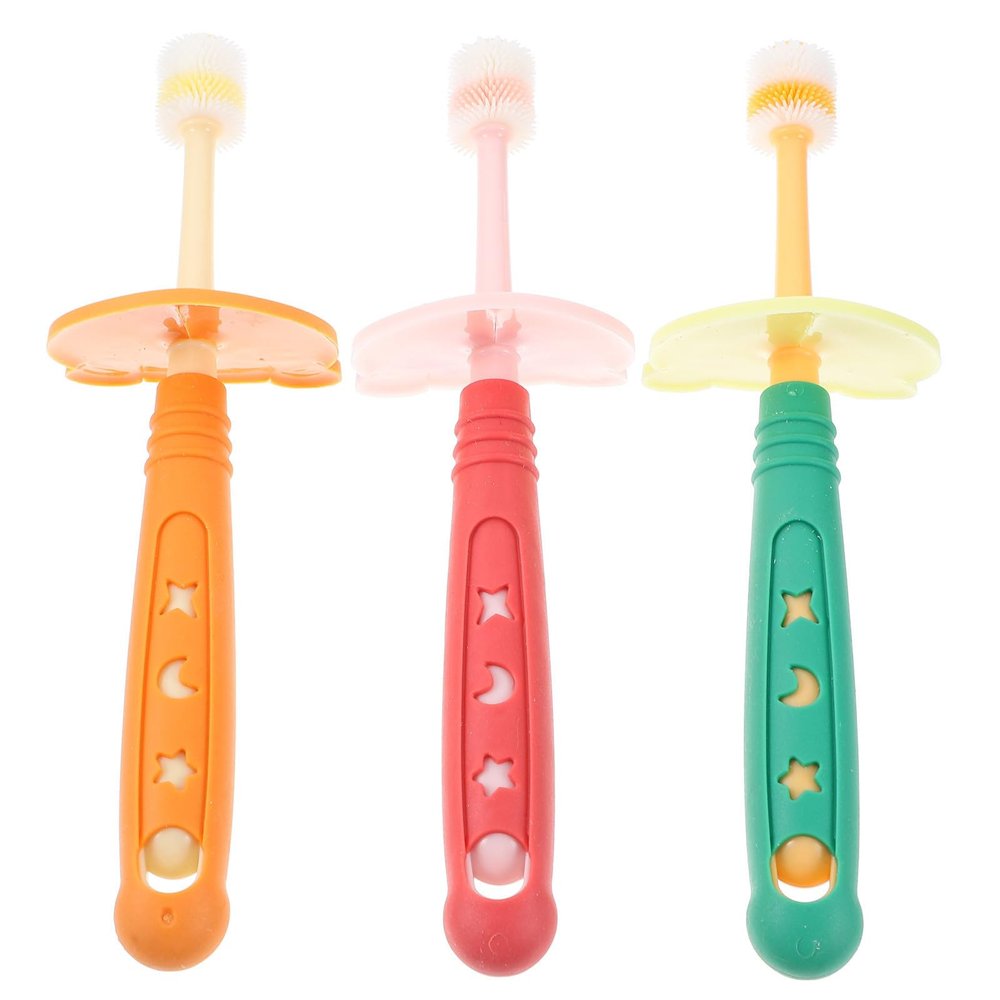 Operitacx 3-Pack Baby Toothbrushes for Toddlers Ages 1–6, Soft Nano-Material Bristles, Random Colors