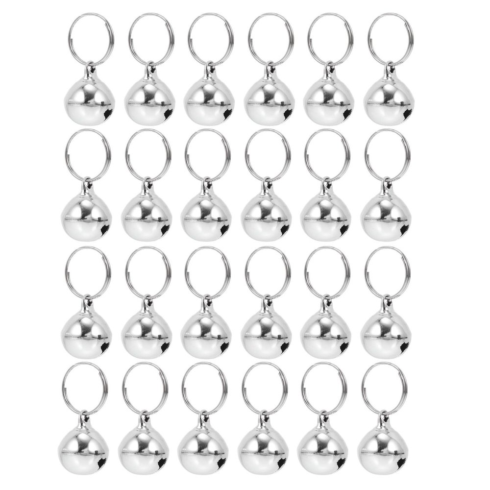 TIDTALEO 24 Pack Metal Bells in Silver for Pet Accessories