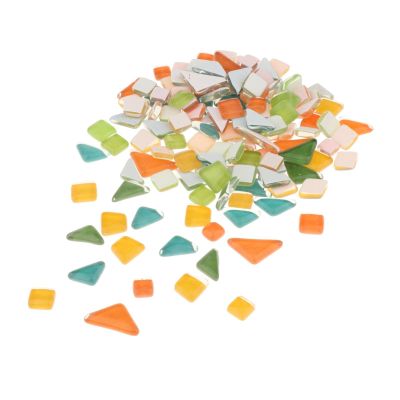 Gitohoni 110-Piece Orange Mosaic Glass Stones for DIY Crafts and Decoration