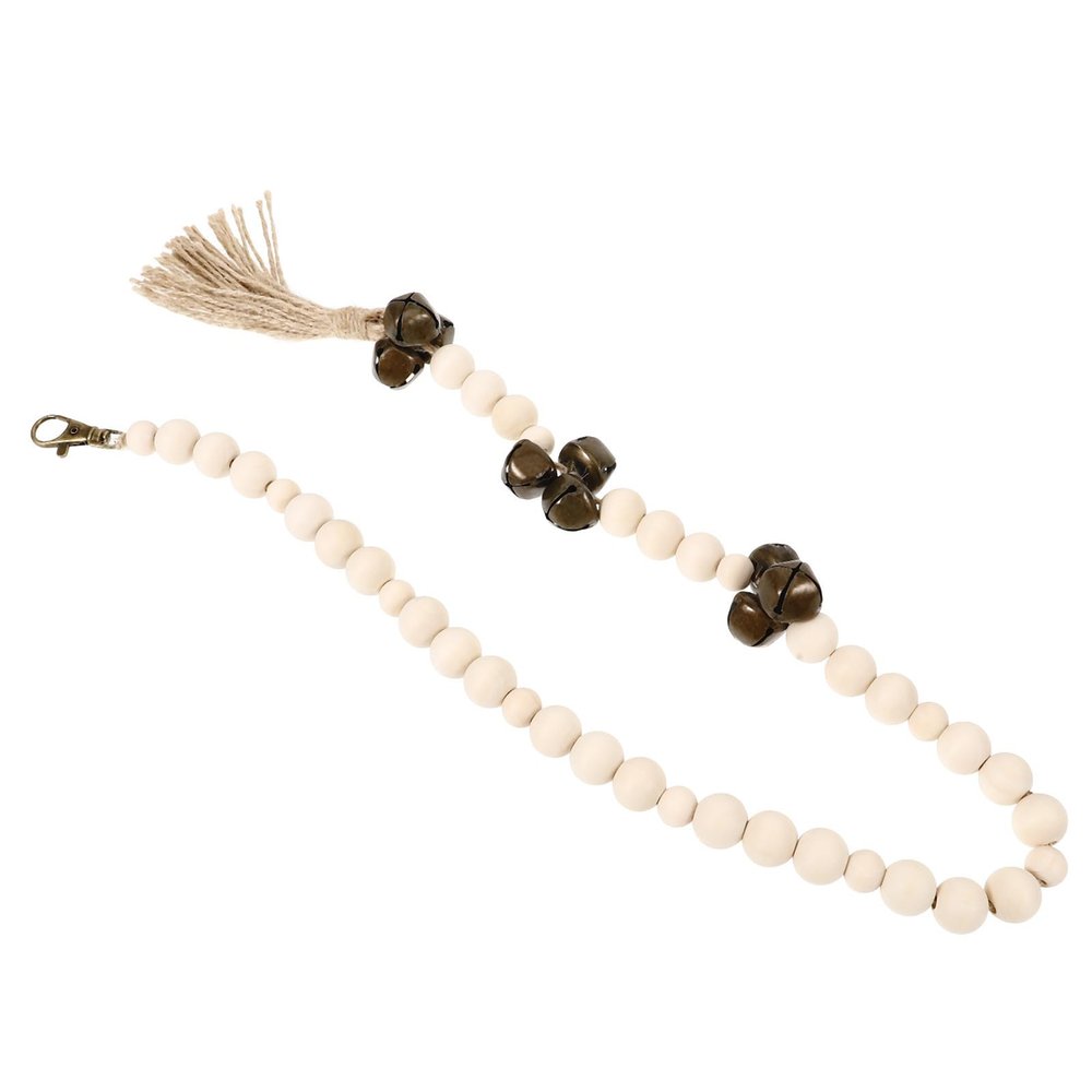 KOMBIUDA Hanging Dog Doorbell with Jute Rope, Beige