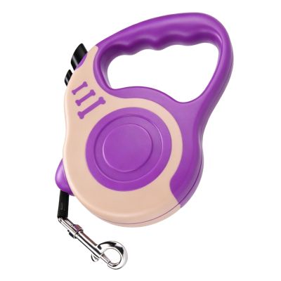 HEEPDD Retractable Dog Leash, 16.40 ft, Automatic, Non-Slip, Portable, 360 Tangle-Free, Strong with Ergonomic Grip (Purple)