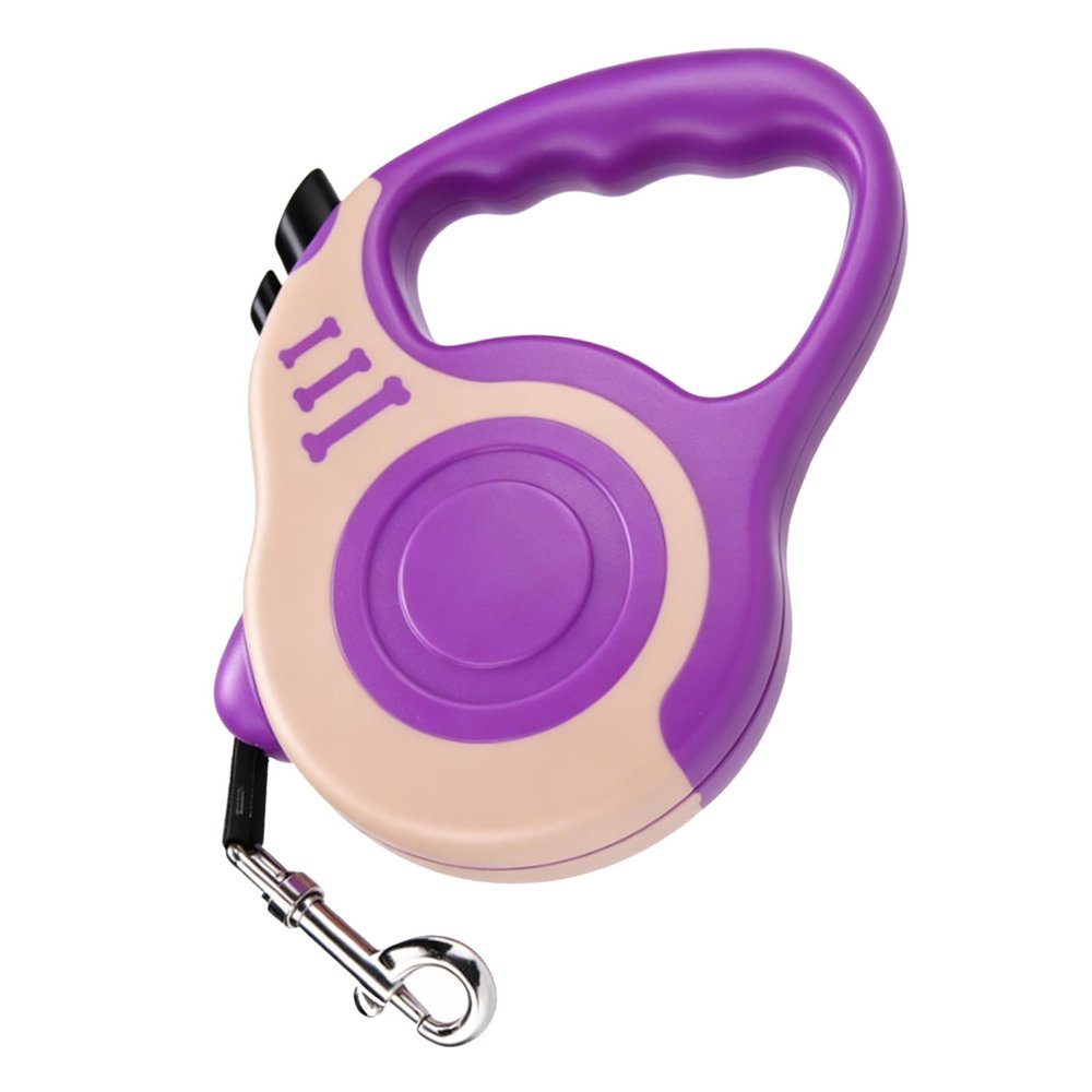 HEEPDD Retractable Dog Leash, 16.40 ft, Automatic, Non-Slip, Portable, 360 Tangle-Free, Strong with Ergonomic Grip (Purple)