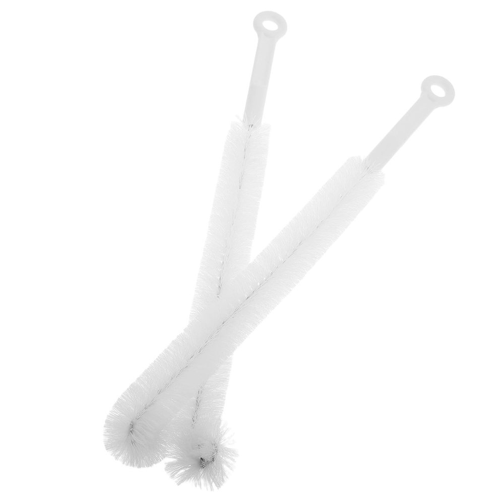2-Pack Stainless Steel and Plastic Cleaning Brushes, White