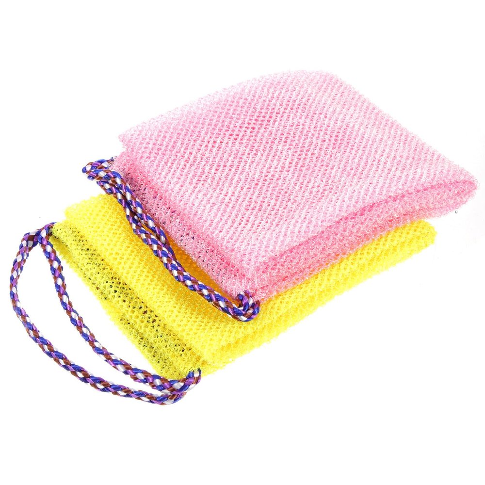 HOMOCONO Back Exfoliating Towels, Foldable Cotton Fabric, 2-Pack