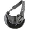 Small Dog Carrier, Black PU Pet Crossbody Bag for Cats, Mesh Shoulder Bag, 2.5 kg Capacity, Adjustable Strap for Outdoor Travel and Cycling view 1