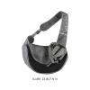 Small Dog Carrier, Black PU Pet Crossbody Bag for Cats, Mesh Shoulder Bag, 2.5 kg Capacity, Adjustable Strap for Outdoor Travel and Cycling view 3