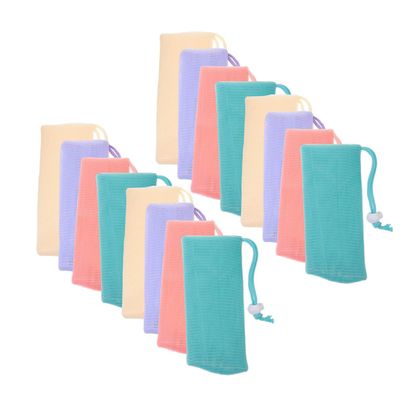 16 PE Soap Net Bags with Hanging Loop for Bathroom