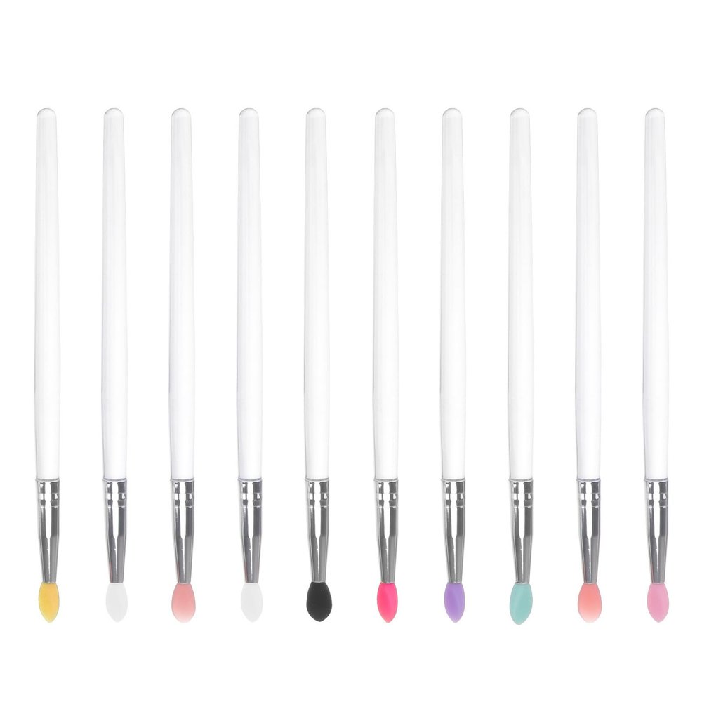 HAKIDZEL 10-Piece Silicone Eyeshadow and Lip Brushes for Women, for Weddings and Performances