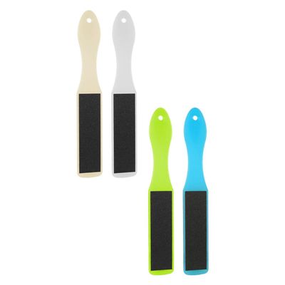 SWOOMEY 4-Piece Handy Foot File with Double-Sided PP and Sandpaper Surface for Safe Callus Removal and Home Pedicures, Random Color