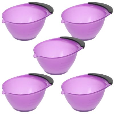 COOLHIYA Hair Dye Bowls, Wide and Deep, 5-Pack with Handles