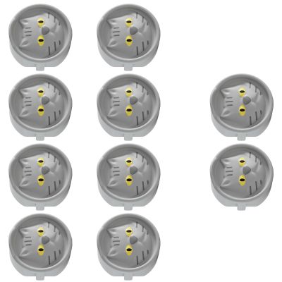 10-Pack Silicone European Outlet Covers, Childproof Safety Guards