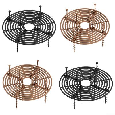 Plant Pot Grid, 19/30 cm, Cut-to-Size Soil Cover with Stakes, Pet-Protective Barrier for Indoor and Outdoor Use, Garden, Brown-Black (A)