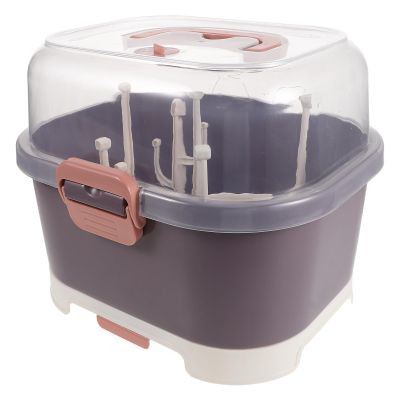 PAMINGONO PP Baby Bottle Drying Rack with Lid and Drip Tray