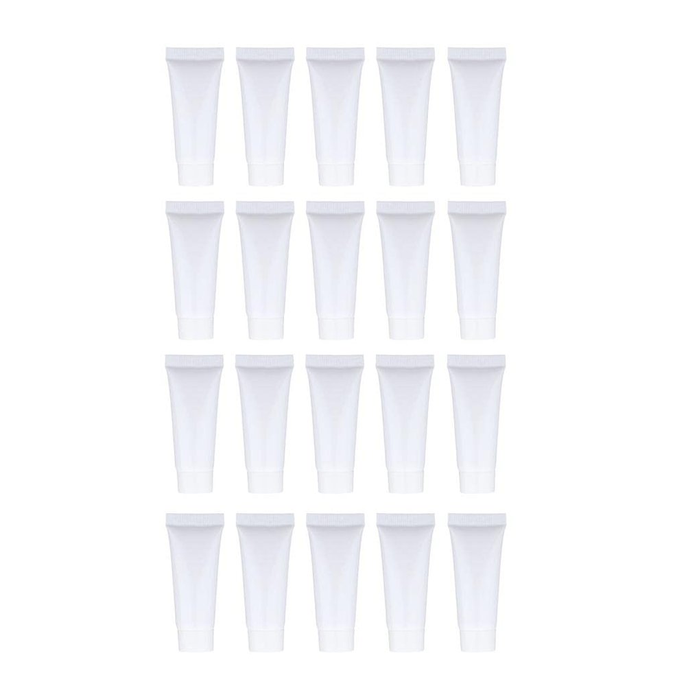 FewNvWa 20 Empty Cosmetic Tubes, 10 ml, White, with Screw Caps