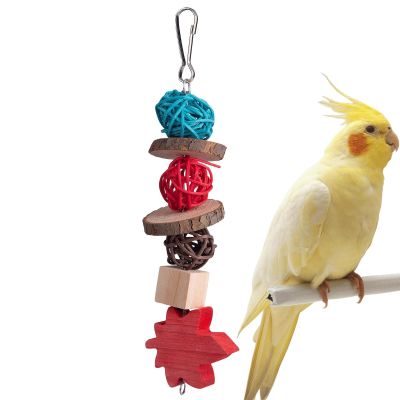Parrot Chew Toy - Natural Wood Rattan Ball