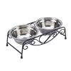Vistreck Stainless Steel Double Food and Water Bowl Stand for Small to Medium-Sized Dogs and Cats view 1