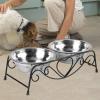 Vistreck Stainless Steel Double Food and Water Bowl Stand for Small to Medium-Sized Dogs and Cats view 2