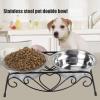 Vistreck Stainless Steel Double Food and Water Bowl Stand for Small to Medium-Sized Dogs and Cats view 3