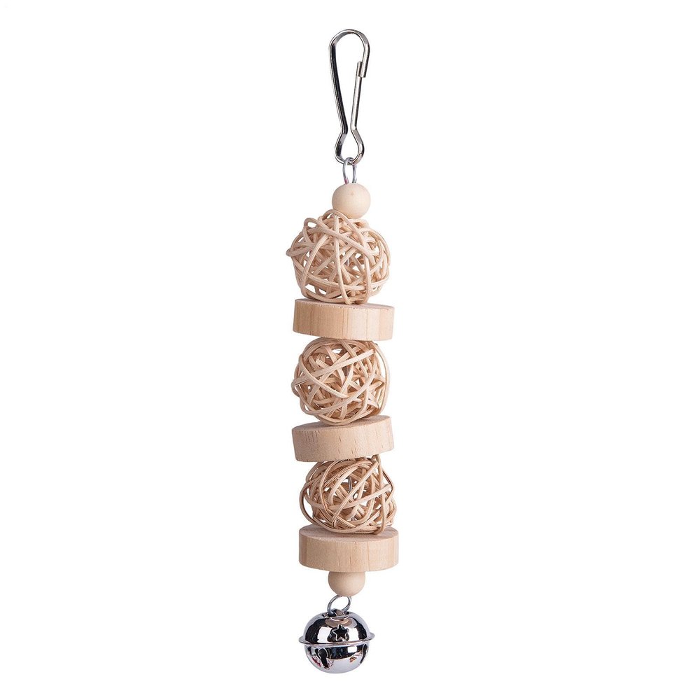 Parrot Chew Toy - Natural Wood Rattan Ball