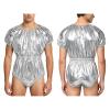Yihuimin Men's Waterproof Round-Neck Incontinence Bodysuit, Silver, 3XL view 1