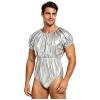 Yihuimin Men's Waterproof Round-Neck Incontinence Bodysuit, Silver, 3XL view 2